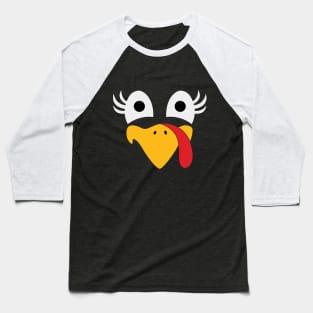 Thanksgiving Turkey Face Baseball T-Shirt